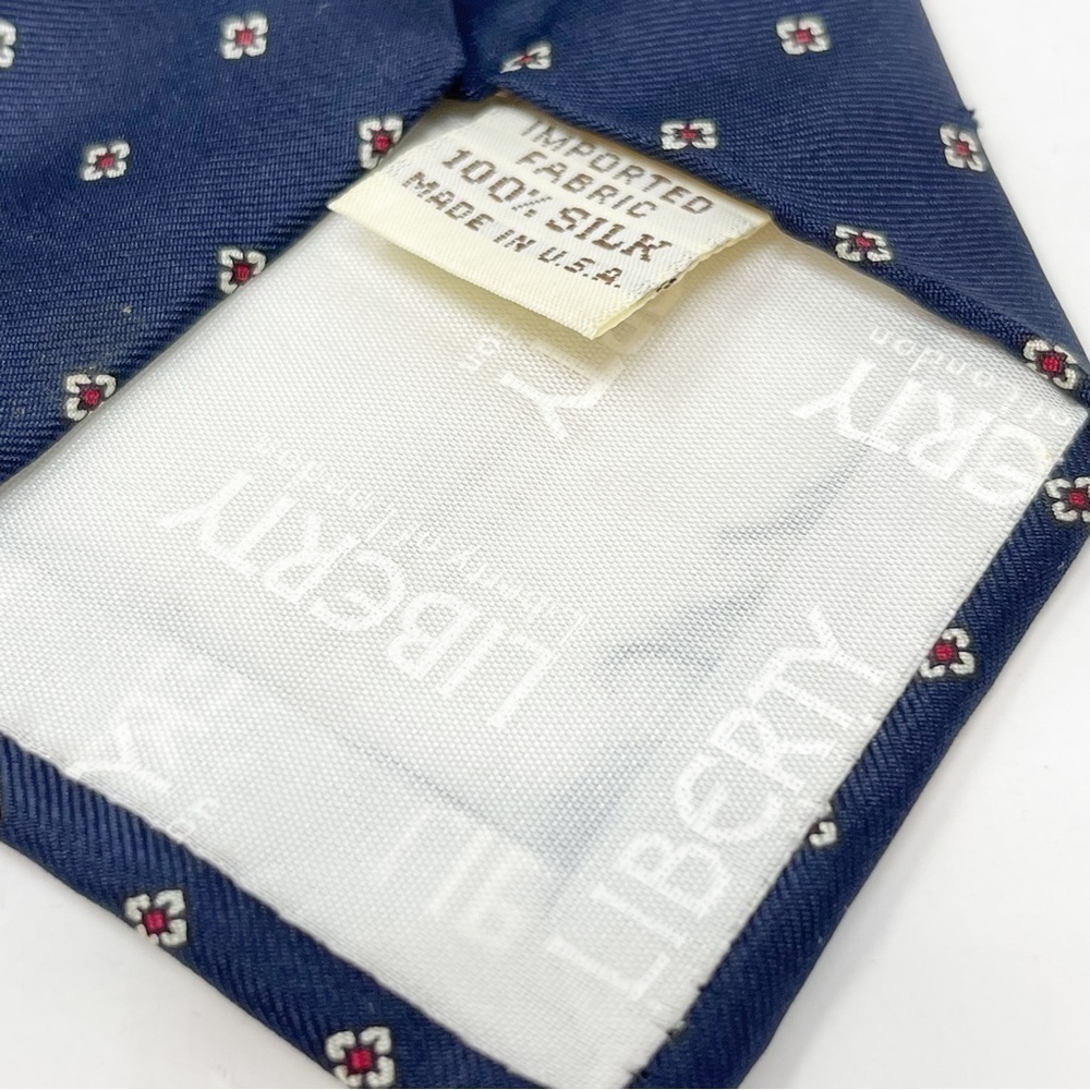 Vintage SOLOMON’S Men’s Blue Geometric Print LIBERTY LONDON Neck Tie USA Made - Picture 3 of 5